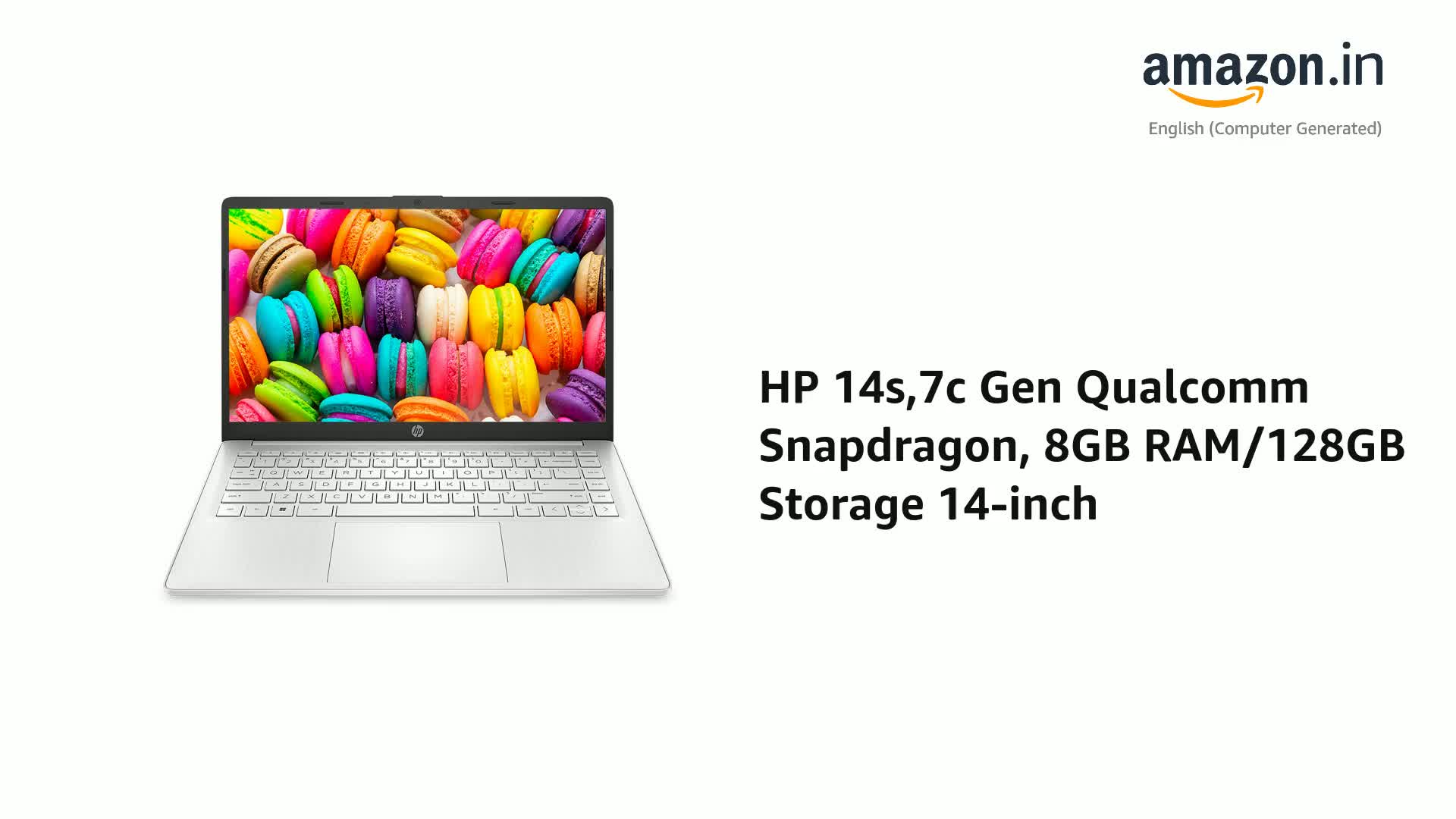 HP 14s,7c Gen Qualcomm Snapdragon, 8GB RAM/128GB Storage 14-inch